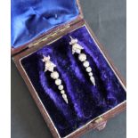 A pair of Victorian diamond drop earrings,