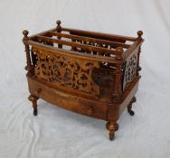 A Victorian burr walnut Canterbury,