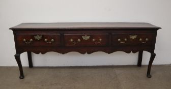 An 18th century oak dresser base,