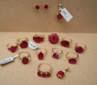 Gemporia - A 9ct yellow gold ruby set dress ring,