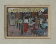 Jacqueline Alkema Cardiff The Hayes II Mixed Media Signed and label verso 9.5 x 13.