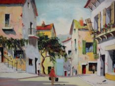 Cecil Rochfort Doyly-John Continental street scene Oil on canvas Signed 42 x 57cm
