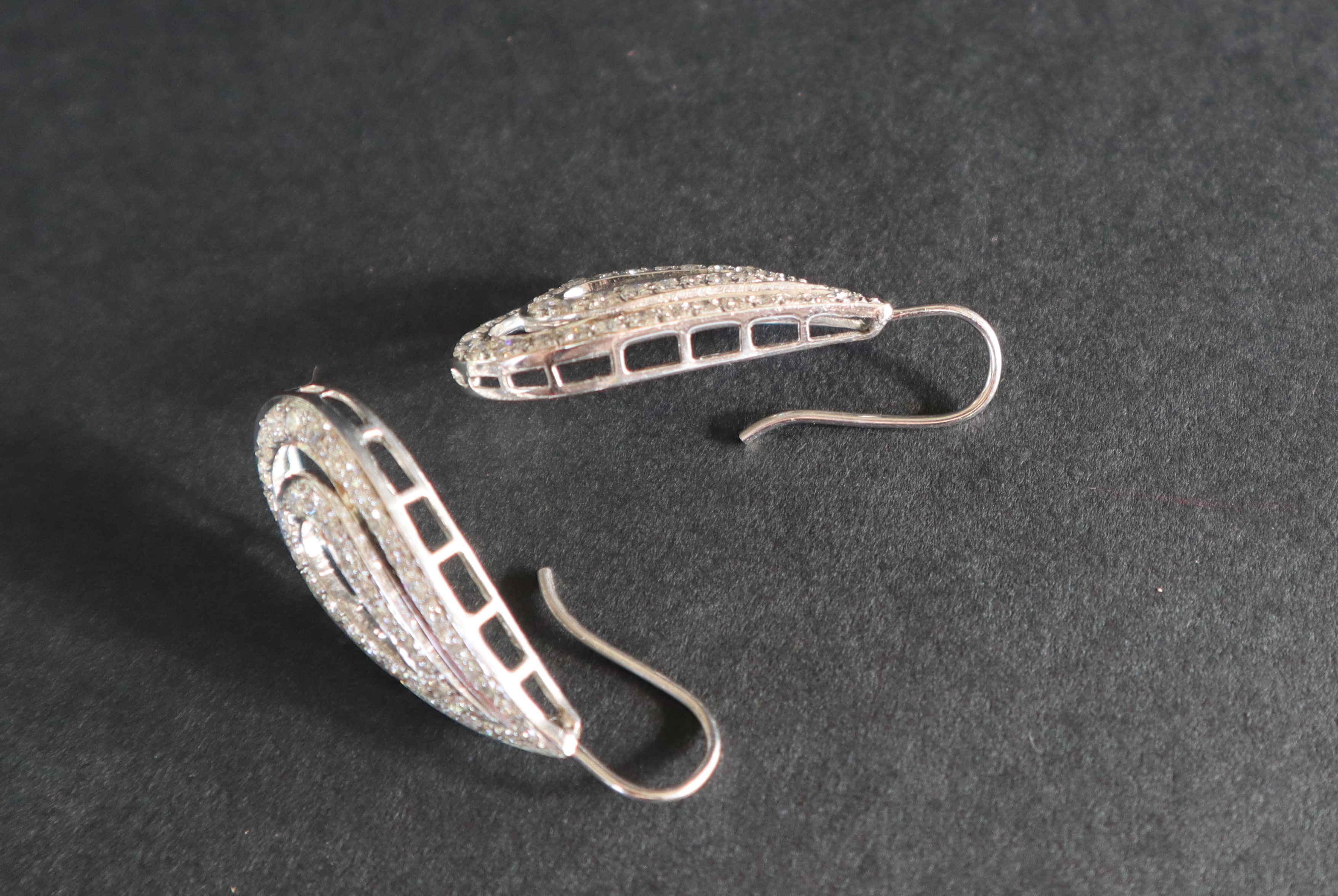 A pair of diamond drop earrings of tear drop shape, - Image 8 of 9