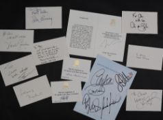 Autographs - Signed sheets including Ian Rush, Sean Connery, Donald Sinden, Lord Falconer,