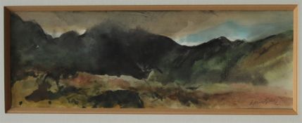 William Selwyn Cader Idris Watercolour Signed 12 x 34.