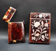 A Victorian tortoiseshell card case,