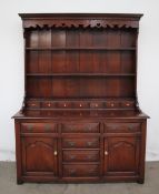 An 18th century style North Wales oak dresser,