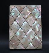 A Victorian mother of pearl card case,