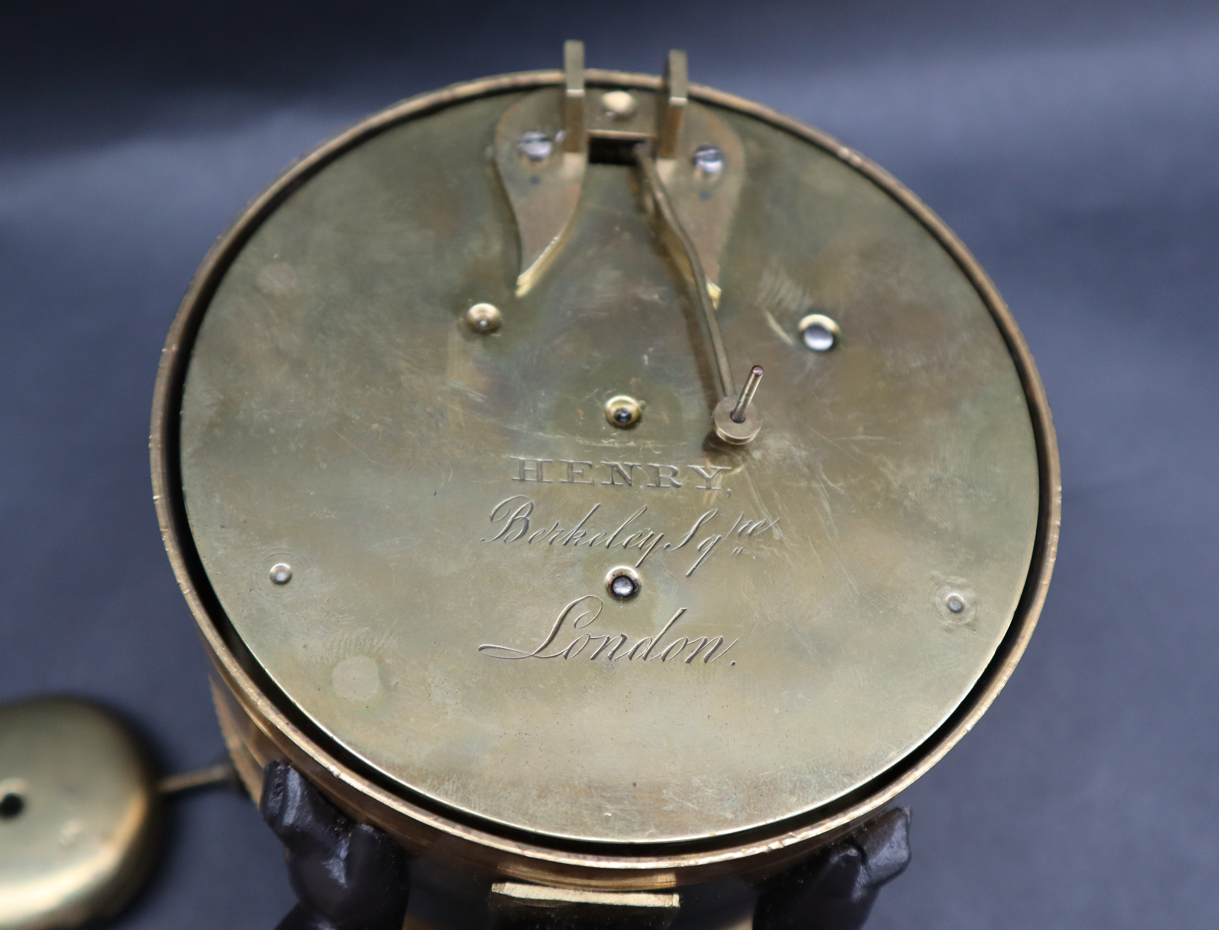 An early 19th century English gilt drum clock, - Image 5 of 5