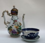 A Chinese famille rose porcelain coffee pot of baluster form,