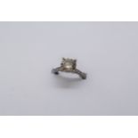 A solitaire diamond ring, the round brilliant cut diamond approximately 2ct,