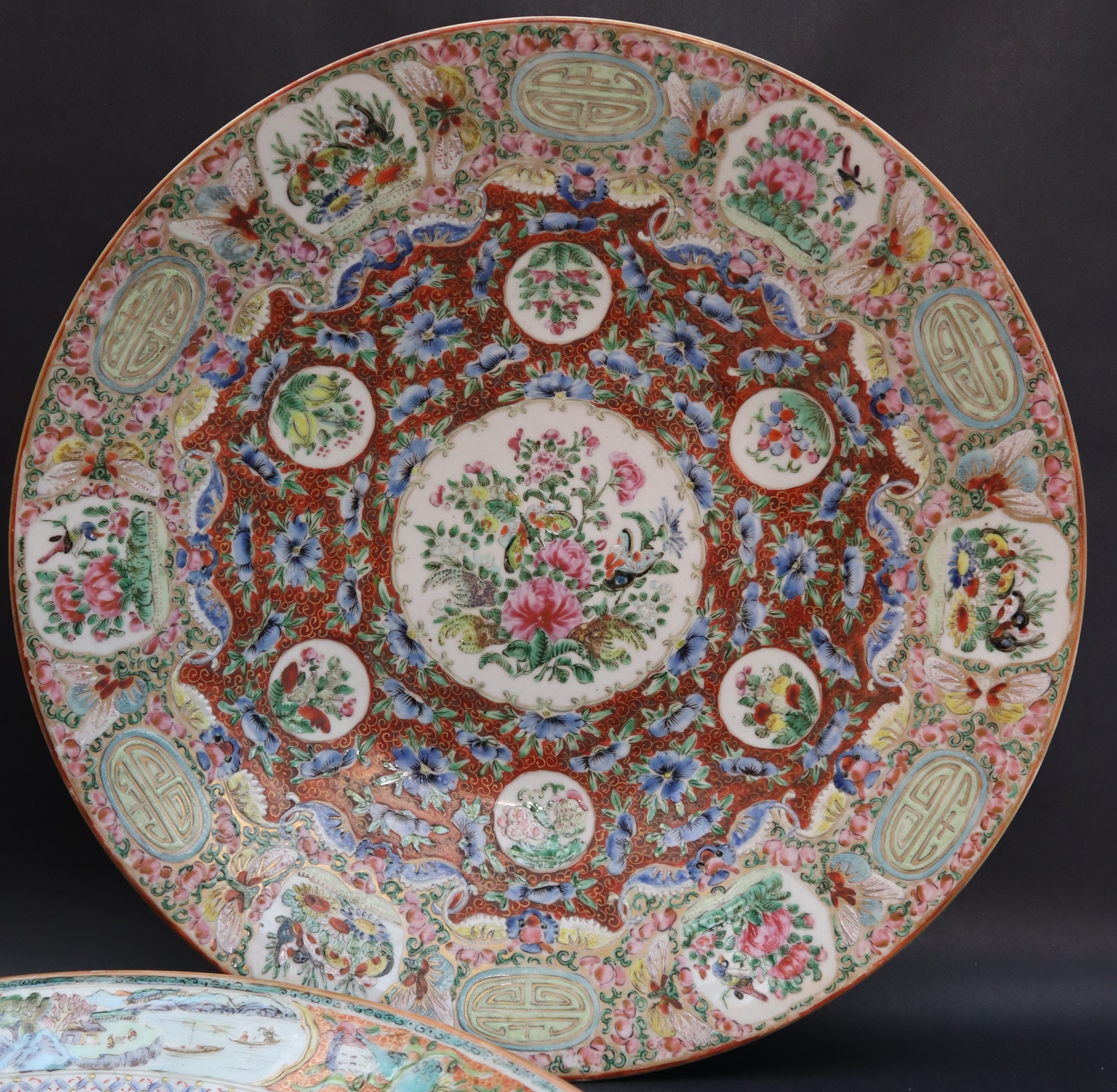 A Cantonese porcelain charger, - Image 5 of 5