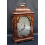 An 18th century walnut cased bracket clock, the silvered dial signed "Jullion,