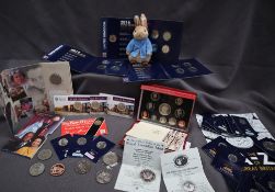 A 2016, 2017 and 2018 United Kingdom Beatrix Potter 50p coin collecting pack,