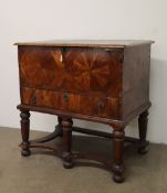 An 18th century and later oyster veneered coffer,