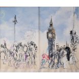 Felix Topolski London A limited edition print, No.30/100 Signed in pencil to the margin 48 x 61.