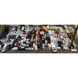 A large collection of unboxed model cars, mainly emergency vehicles including Corgi, Welly,