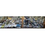 A large collection of boxed and unboxed model cars, vans etc including Hornby Maisto, Corgi, Scuco,