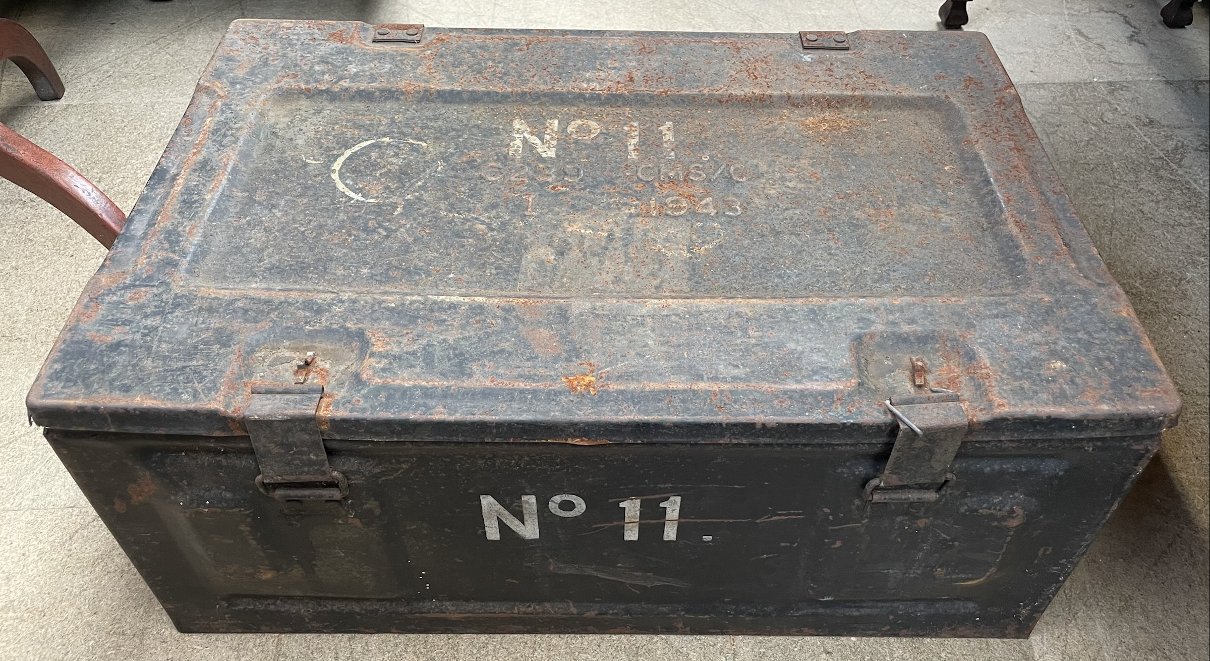 A World War II ammunition box,