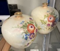 A pair of Royal Bonn floral decorated vases with a flared top