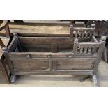 Parts of an 18th century oak child's cot