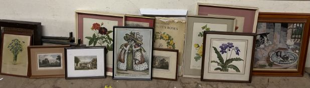 A collection of floral prints, book plates,