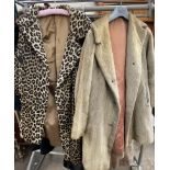 A Wallis faux leopard skin coat together with a faux fur coat