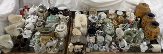 A Staffordshire sheep spill vase together with Wedgwood, a Japanese part tea set,