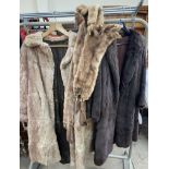 Two National Fur Company Fur stoles together with two fur coats