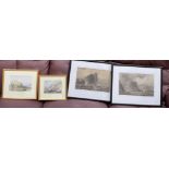 Lt James Henry Butt Oystermouth Castle Watercolour Together with another by the same hand of
