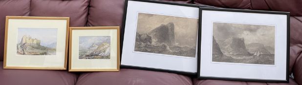 Lt James Henry Butt Oystermouth Castle Watercolour Together with another by the same hand of