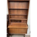 A mid 20th century teak secretaire bookcase,