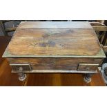 A hardwood and brass bound table top writing slope,