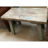 A 20th century pine work bench