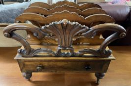 A Victorian walnut Canterbury,