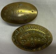 A 19th century brass tobacco twist tin,