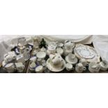 A Royal Albert Masquerade pattern part tea set together with other part tea sets,