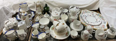 A Royal Albert Masquerade pattern part tea set together with other part tea sets,