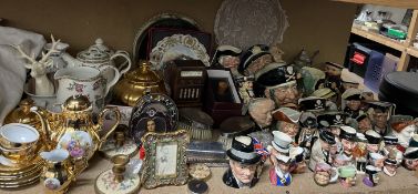 A collection of Royal Doulton character and toby jugs, including Sir Winston Churchill D6849, D6934,