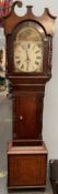 A 19th century oak and mahogany longcase clock,