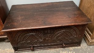 An 18th century oak bible box,