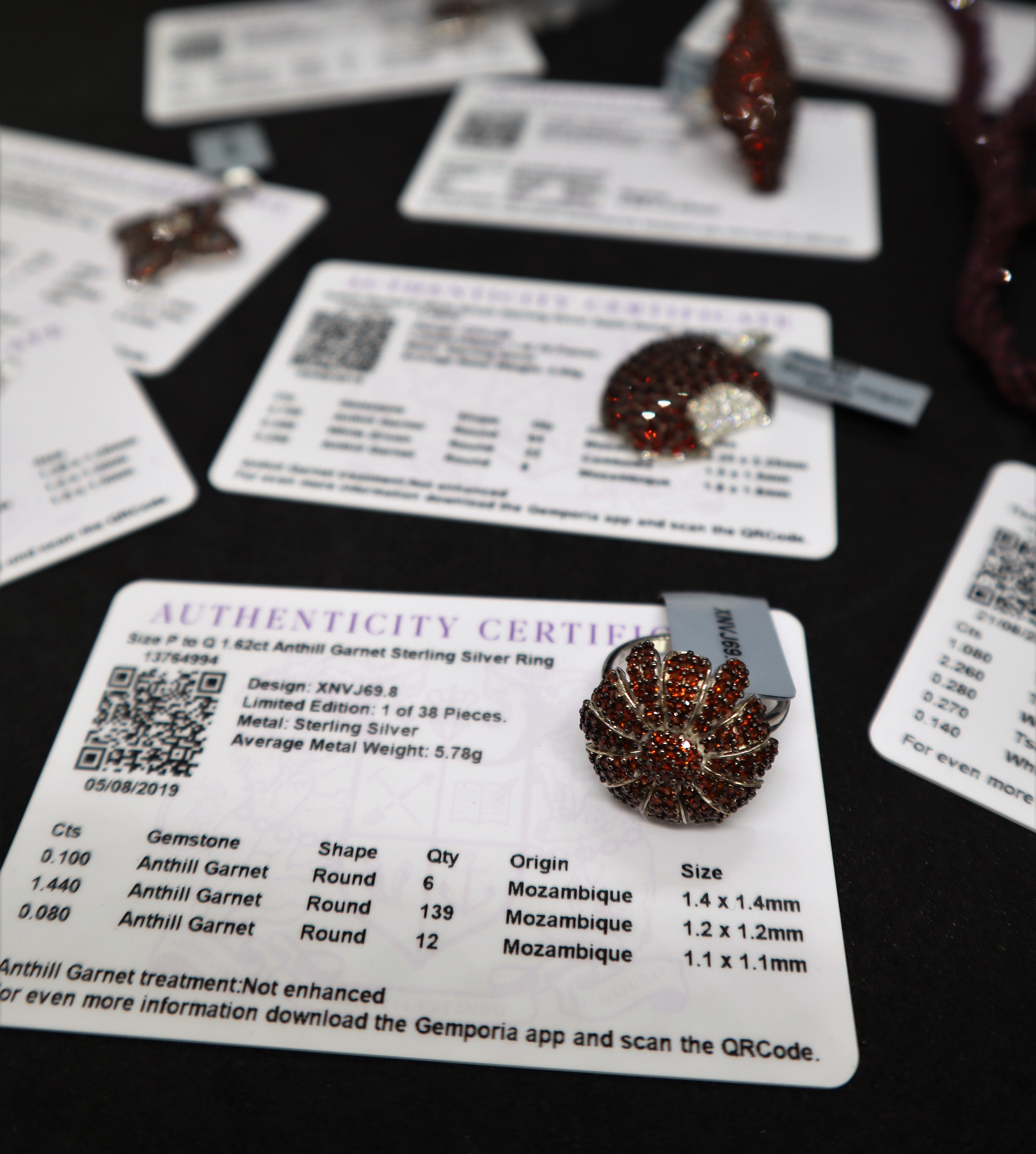 Gemporia - An Anthill garnet sterling silver ring size P to Q together with a pair of Anthill - Image 4 of 7