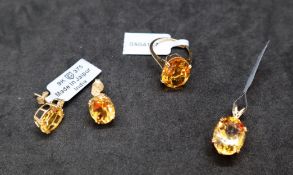 Gemporia - A diamantine citrine 9k gold ring, size N to O,