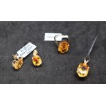 Gemporia - A diamantine citrine 9k gold ring, size N to O,