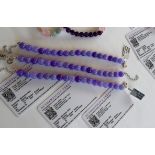Gemporia - Three Burmese lavender jade sterling silver bracelets together with a multi-colour