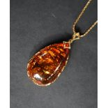 Gemporia - A Baltic cognac amber gold tone sterling silver necklace together with two Baltic cherry