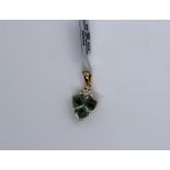 Gemporia - A lehrer infinity cut prasiolite and diamond 9k gold pendant