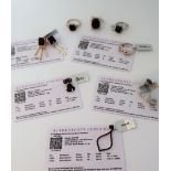 Gemporia - A pair of black spinel sterling silver earrings together with a pair of black spinel