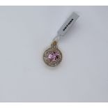 Gemporia - A kolum kunzite and diamond 9k gold pendant