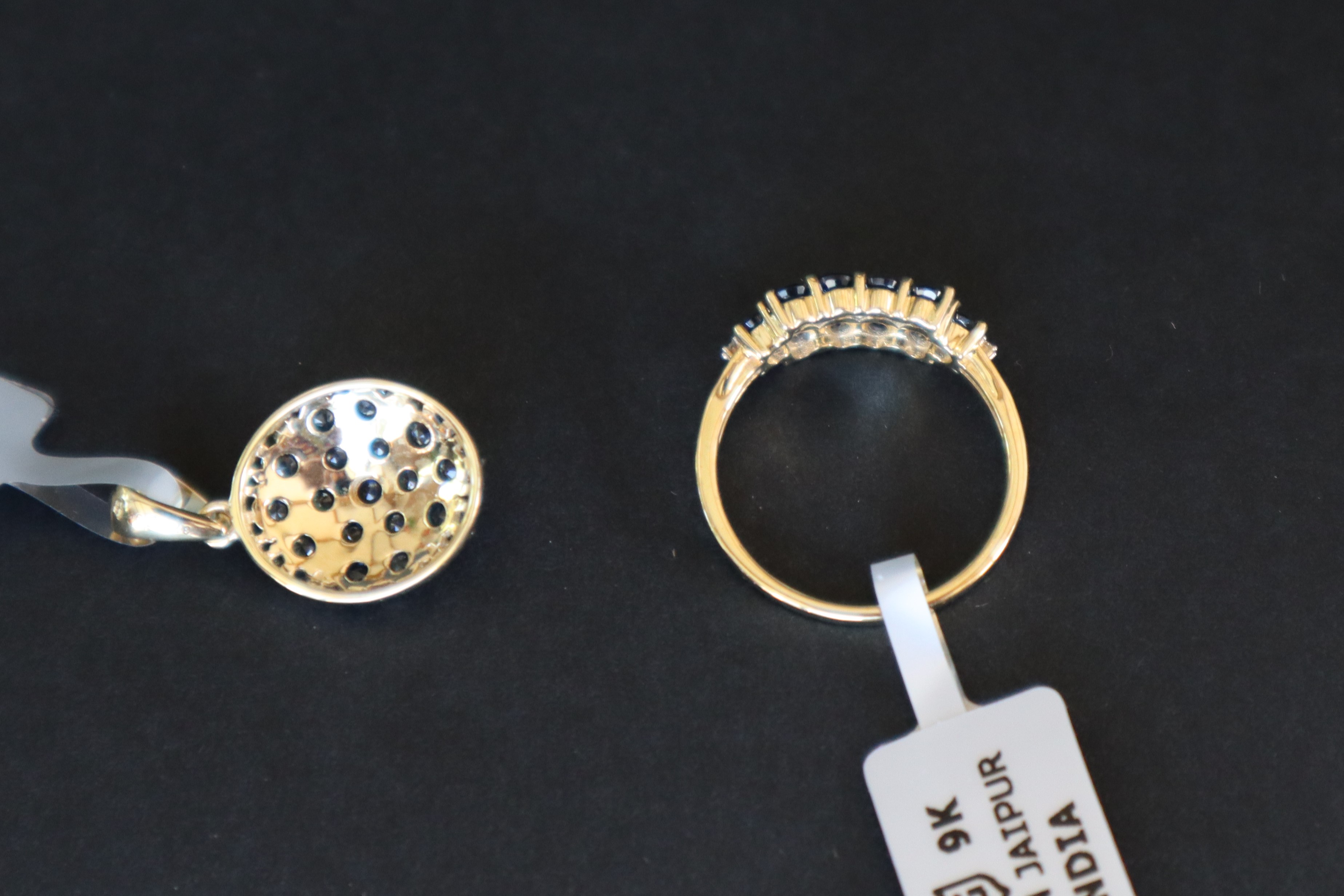 Gemporia - A natural Nigerian blue sapphire and diamond 9k gold ring, size P to Q, - Image 3 of 4